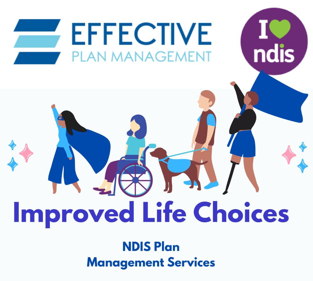 Illustrated picture showing a diverse group of NDIS participants.